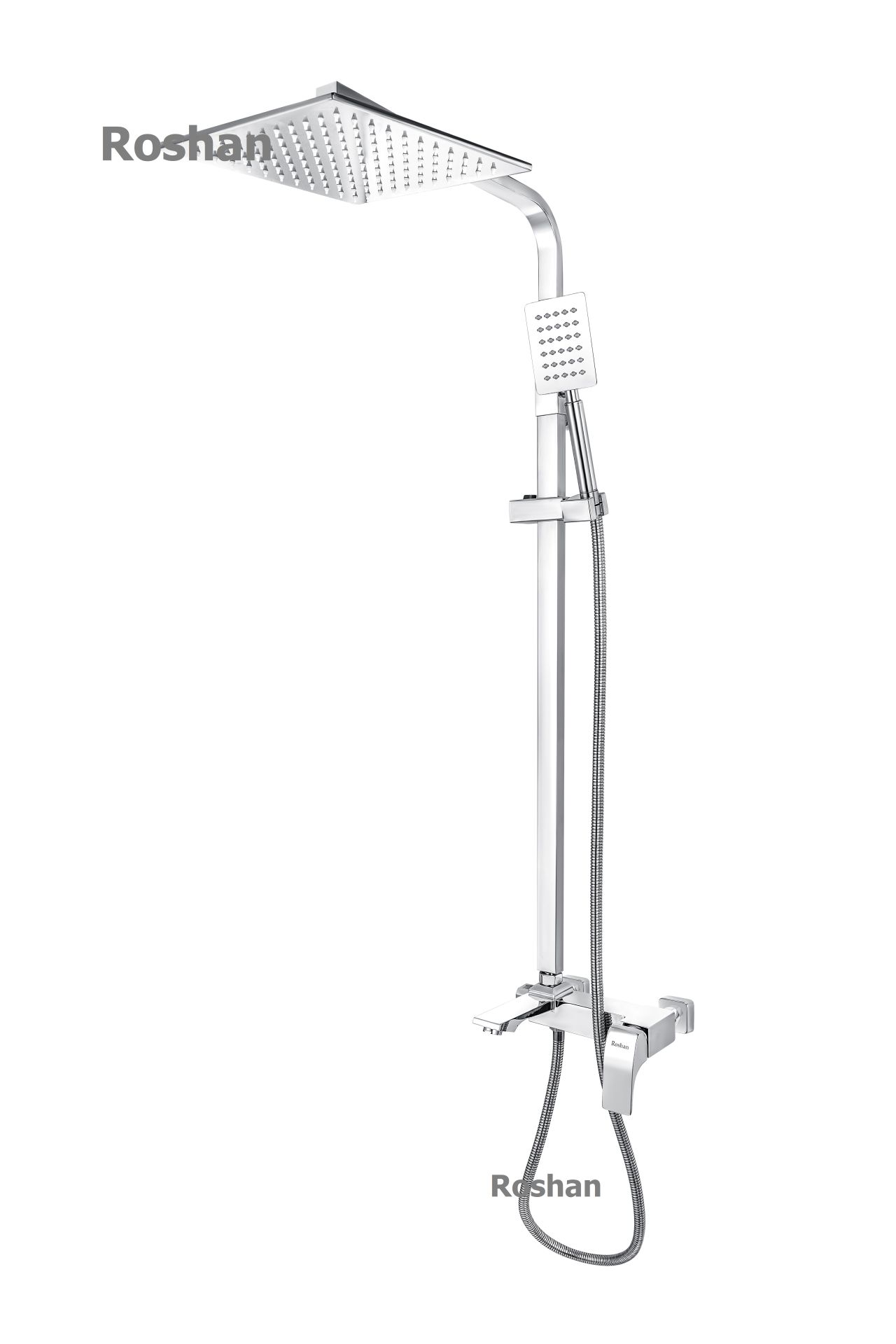 Bộ sen cây inox bóng Nóng Lạnh Roshan Premium BR204