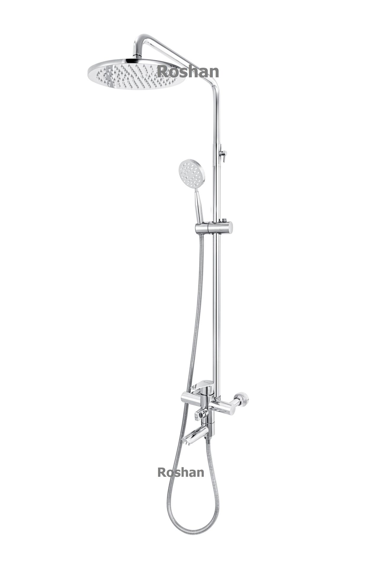 Bộ sen cây inox bóng Nóng Lạnh Roshan Premium BR201