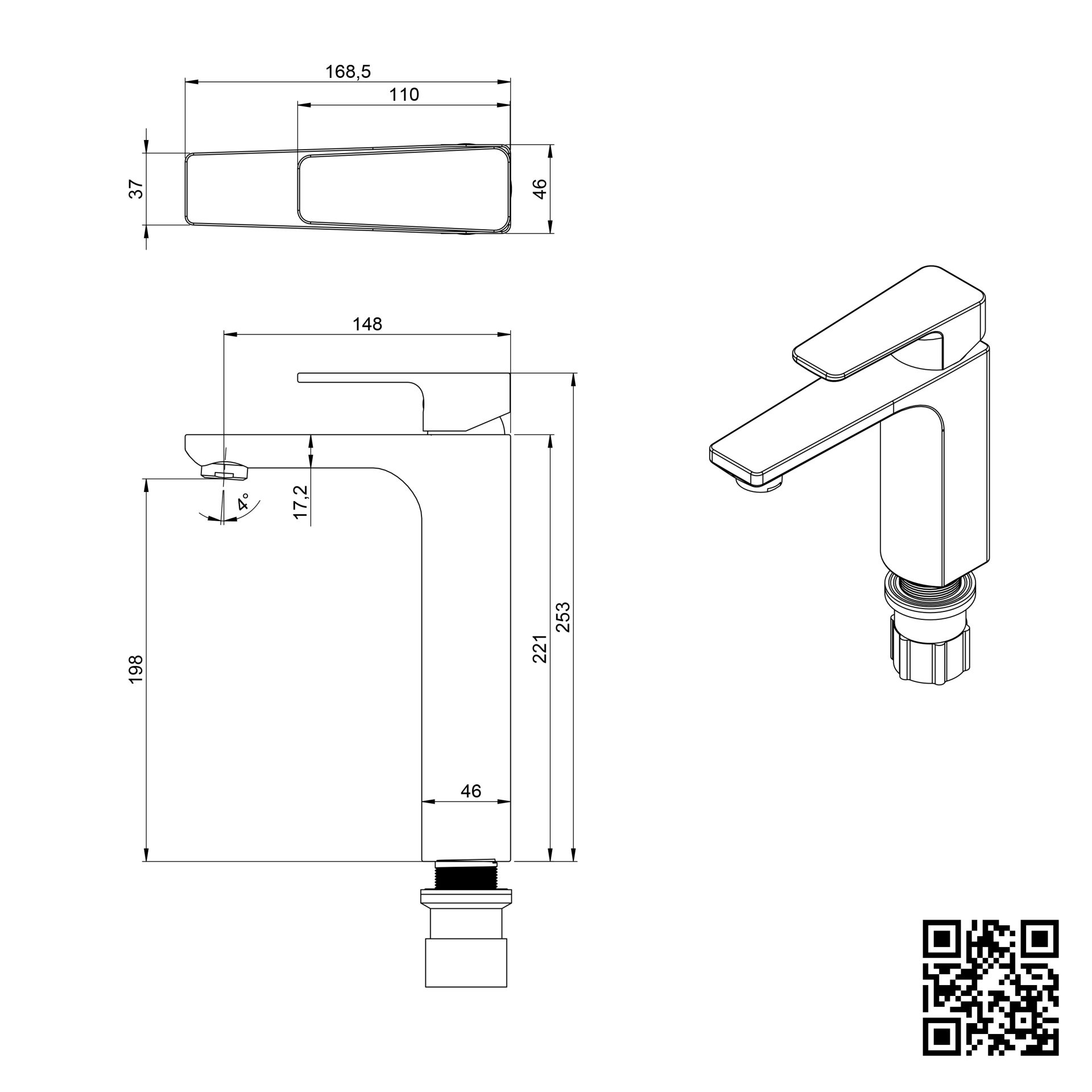 Vòi lavabo nóng lạnh Roshan Premium RVL16